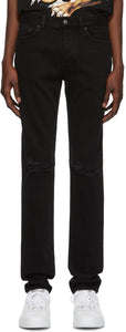 Givenchy Black Destroyed Slim-Fit Jeans - Jean de Givenchy Noir détruit Slim-Fit - GIVENCHY BLACK은 슬림 피트 청바지를 파괴했습니다
