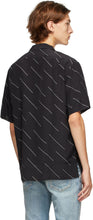 Saint Laurent Black Diagonal Stripe Short Sleeve Shirt
