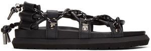 Sacai Black Double Lace-Up Sandals - Sandales Sacai Noir Double-up à lacets - 사마이 블랙 더블 레이스 업 샌들