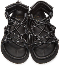 Sacai Black Double Lace-Up Sandals