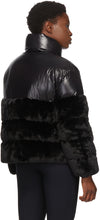 Moncler Black Down Faux-Fur Logo-Dec Jacket