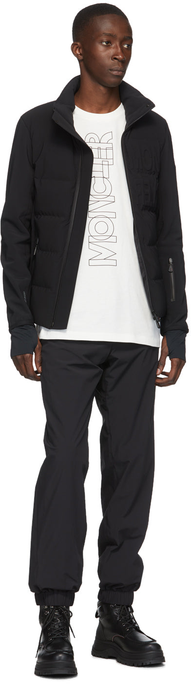 Moncler Grenoble Black Down Logo Cardigan Jacket