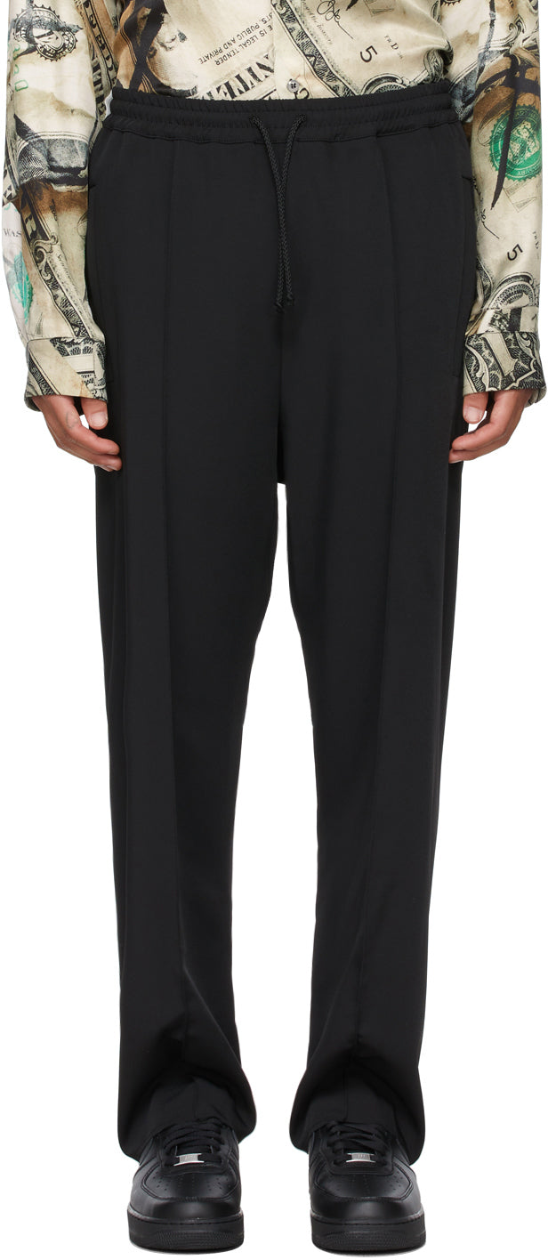 Drawstring Pants, black silk jacquard – Seek Collective