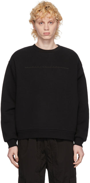 Random Identities Black Embroidered Logo Cut-Out Sweatshirt - Identités aléatoires Sweat-shirt de découpe de logo brodé noir - 임의의 정체성 검은 수 놓은 로고 컷 아웃 스웨터