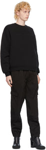 Random Identities Black Embroidered Logo Cut-Out Sweatshirt