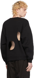 Random Identities Black Embroidered Logo Cut-Out Sweatshirt