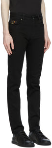 Fendi Black Embroidered Pocket Jeans