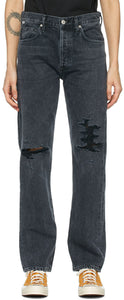 Citizens of Humanity Black Emery High-Rise Relaxed Jeans - Citoyens de l'humanité Jeans détendus d'émeri noir - 인류의 시민 검은 색 에머리 고층 완화 청바지