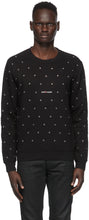 Saint Laurent Black Eyelet Sweatshirt - Sweat-shirt Saint Laurent Noir Noir - 세인트 라이 렌트 블랙 엘렛 스웨터