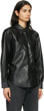 AGOLDE Black Faux-Leather Paloma Shirt