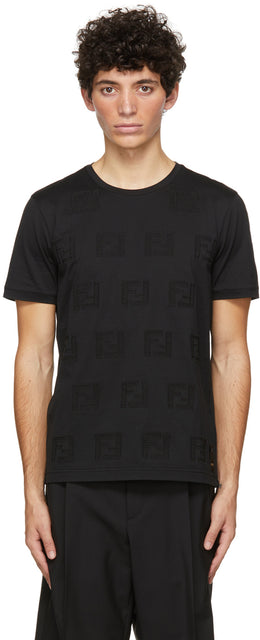 Fendi Black 'FF' T-Shirt - T-shirt Fendi Black 'FF' - 펜디 블랙 'FF'티셔츠