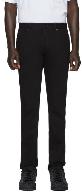 Fendi Black FF Velvet Tape Jeans - Fendi Noir FF Velvet Tape Jeans - 펜디 블랙 FF 벨벳 테이프 청바지