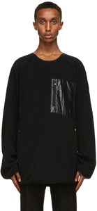 TAKAHIROMIYASHITA TheSoloist. Black Fleece Medical Sweatshirt - Takahiromiyashita thesolois. Sweat-shirt médical en polaire noir - Thesoloist 타카 하이로미 야시타. 블랙 양털 의료 셔츠