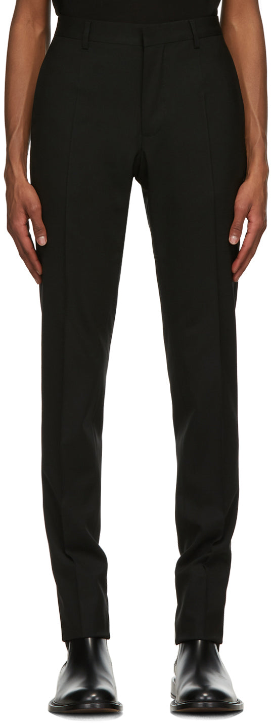 VERSACE JEANS COUTURE Velor Tapered Pants (Trousers) Black 40 | PLAYFUL