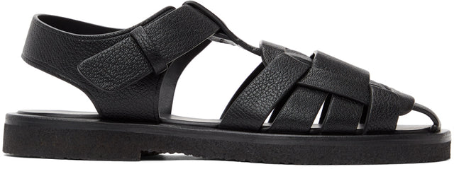 The Row Black Gaia 2 Sandals - La rangée noire Gaia 2 sandales - 행 검은 가이아 2 샌들