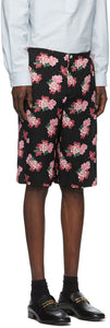 Gucci Black GG Peony Print Shorts
