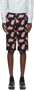 Gucci Black GG Peony Print Shorts - Short imprimé GUCCI NOIR GG PEONY GG - 구찌 블랙 GG 모란 인쇄 반바지