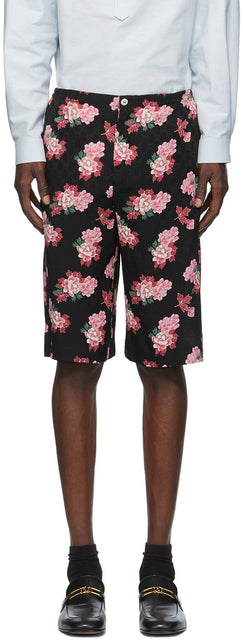 Gucci Black GG Peony Print Shorts - Short imprimé GUCCI NOIR GG PEONY GG - 구찌 블랙 GG 모란 인쇄 반바지