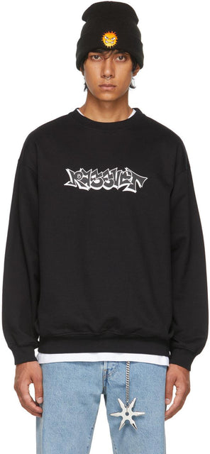 Rassvet Black Graffiti Logo Sweatshirt - Sweat-shirt de logo de graffiti noir Rassvet - Rassvet 검은 낙서 로고 스웨터