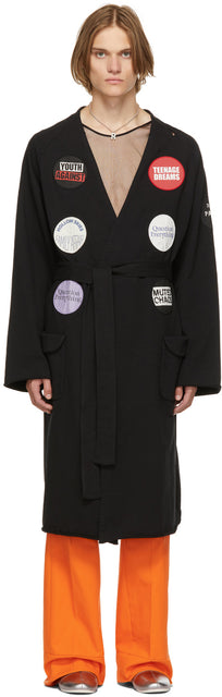 Raf Simons Black Graphic AppliquÃ© Robe - RAF Simons Black Graphic Appliqué robe - raf simons 검은 그래픽 appliqué © robe.