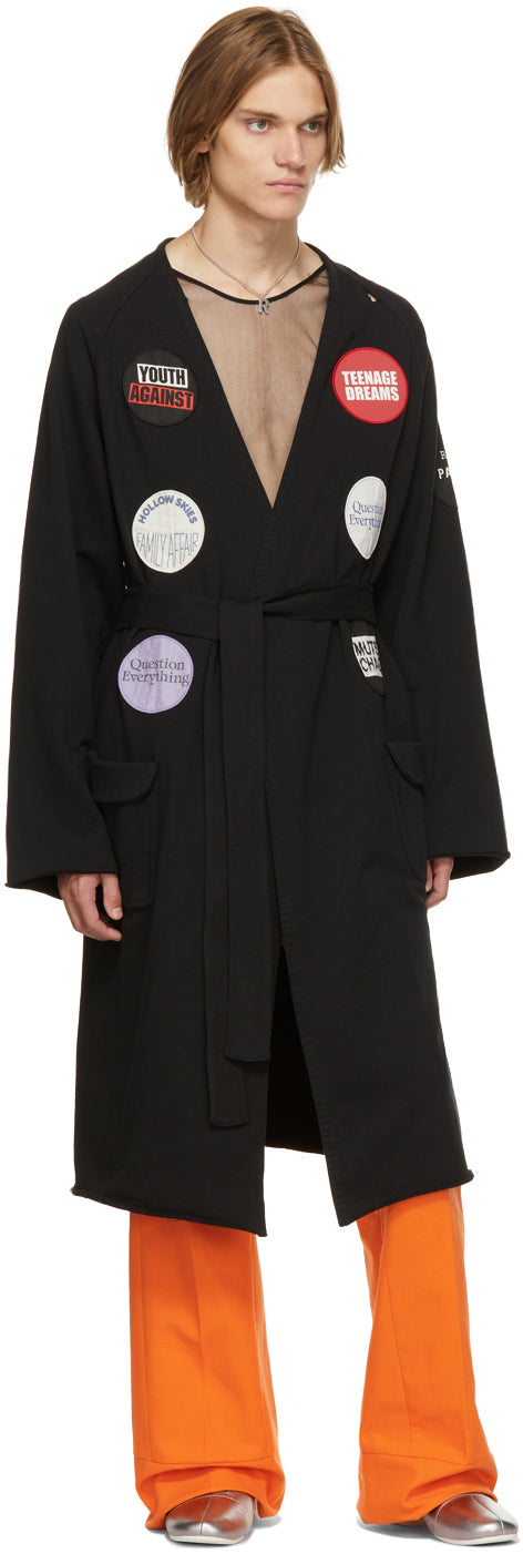 Raf Simons Black Graphic AppliquÃ© Robe