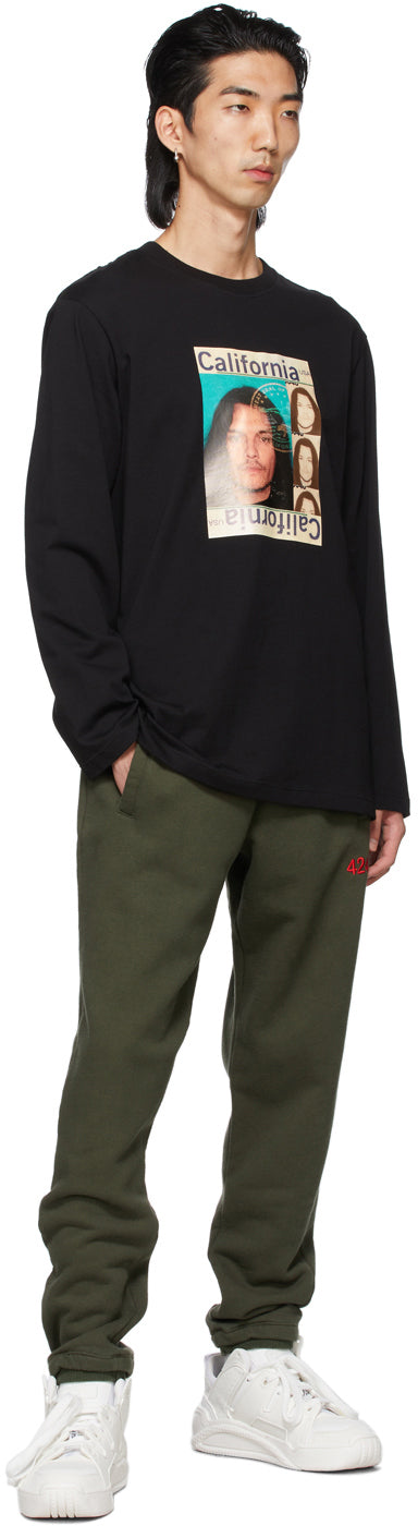 424 Black Graphic Long Sleeve T-Shirt