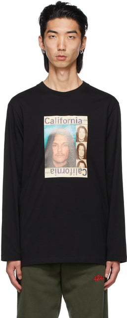 424 Black Graphic Long Sleeve T-Shirt - T-shirt à manches longues graphique 424 - 424 블랙 그래픽 긴 소매 티셔츠