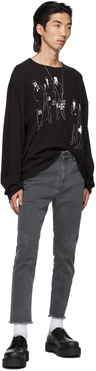 Enfants Riches DÃ©primÃ©s Black Graphic Surveillance Long Sleeve T-Shirt