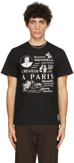 Georges Wendell Black Graphic T-Shirt - T-shirt graphique noir Georges Wendell - Georges Wendell 검은 그래픽 티셔츠