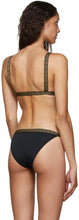 Versace Underwear Black Greek Key Bikini Top