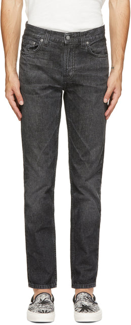 Nudie Jeans Black Gritty Jackson Jeans - Nudie Jeans Black Gritty Jackson Jeans - Nudie 청바지 검은 껄끄 러운 잭슨 청바지