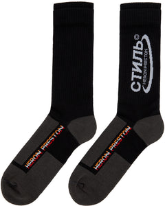 Heron Preston Black Halo Double Cuff Long Socks