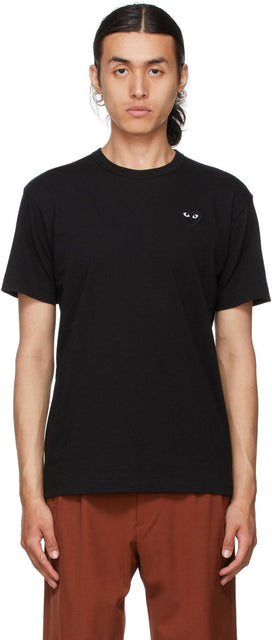 Comme des GarÃ§ons Play Black Heart Patch T-Shirt - Commez des garçons joue T-shirt Coeur Black Heart - comme des garÃ§ons 검은 심장 패치 티셔츠 연주