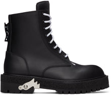 Off-White Black Hike Logo Boots - Bottes de logo de randonnée noire hors blanc - 화이트 블랙 하이킹 로고 부츠