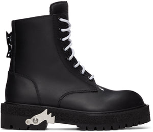 Off-White Black Hike Logo Boots - Bottes de logo de randonnée noire hors blanc - 화이트 블랙 하이킹 로고 부츠