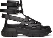 Rick Owens Black Hiking Tractor Sandals - Rick Owens Sandales de tracteur de randonnée noire - 릭 오웬스 블랙 하이킹 트랙터 샌들