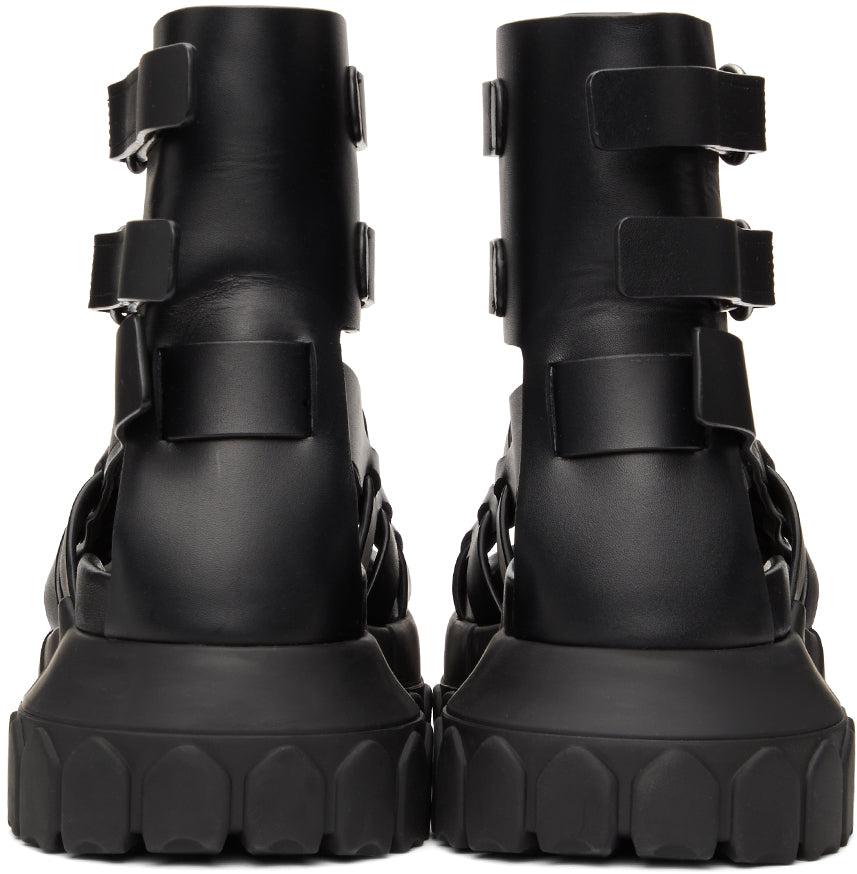 Rick Owens Black Hiking Tractor Sandals – BlackSkinny