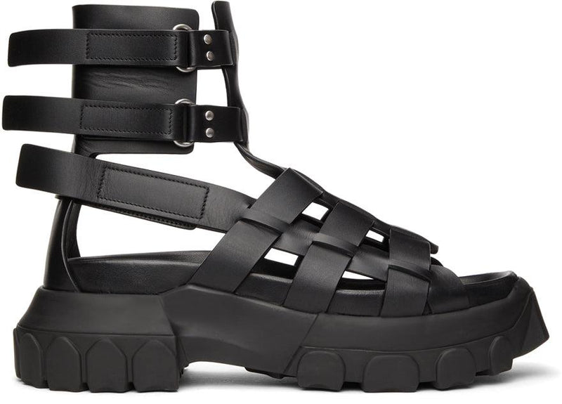 Rick Owens Black Hiking Tractor Sandals – BlackSkinny