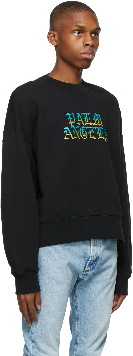 Palm Angels Black Hue Gothic Logo Sweatshirt – BlackSkinny