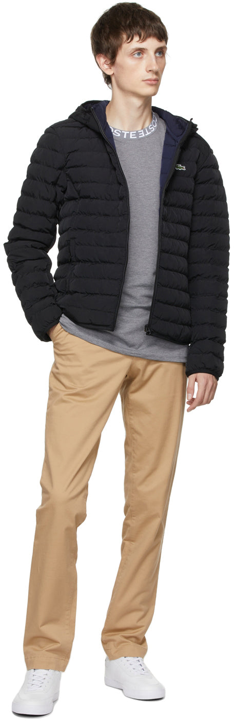 Lacoste Black Insulated Packable Coat