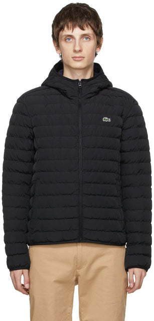 Lacoste Black Insulated Packable Coat - Manteau emballable isolé noir Lacoste - Lacoste 블랙 절연 패키지 코트