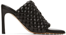 Bottega Veneta Black Intrecciato Curve Heeled Sandals