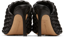 Bottega Veneta Black Intrecciato Curve Heeled Sandals