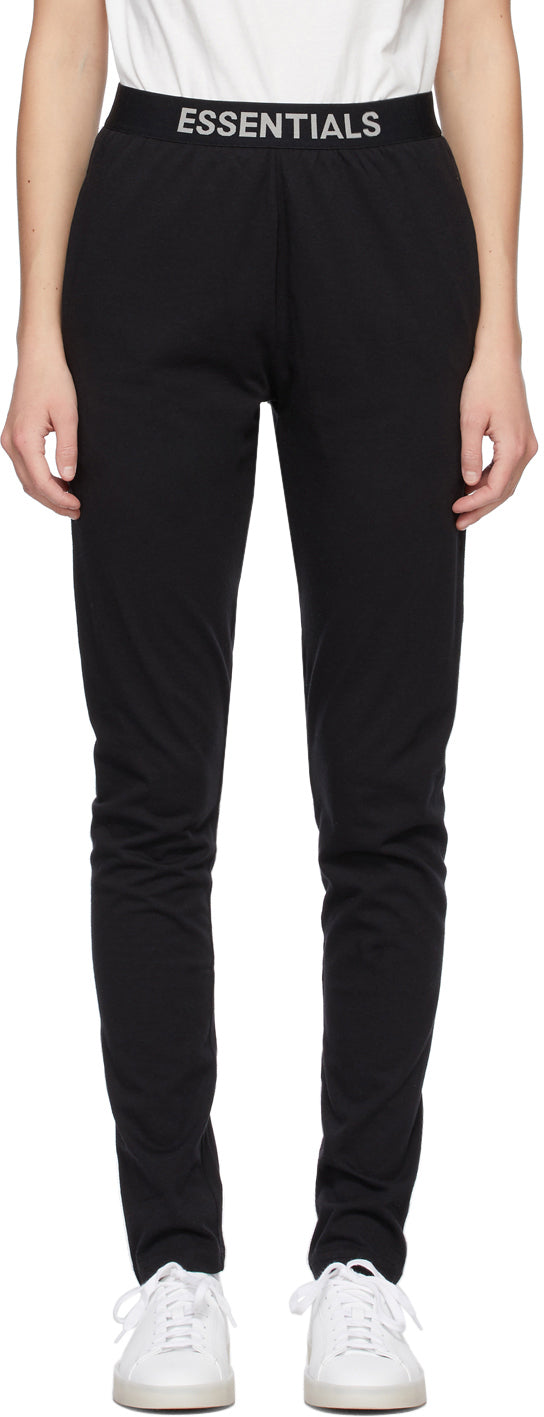 Essentials Black Jersey Lounge Pants - Pantalon de salon de Jersey noir Essentials - 필수품 검은 저지 라운지 바지