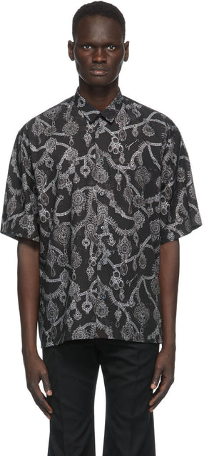 Givenchy Black Jewelry Print Loose Fit Shirt - Chemise fit en vrac d'impression de bijoux noirs Givenchy - Givenchy 블랙 쥬얼리 프린트 느슨한 맞는 셔츠