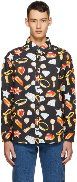 GCDS Black Jewels Shirt - Bijoux noirs GCDS - GCD 검은 보석 셔츠