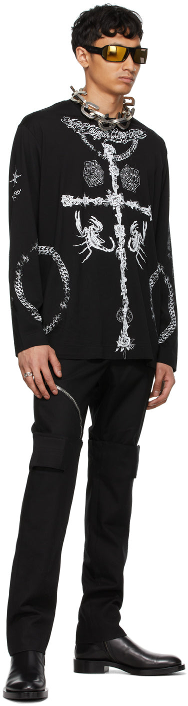 Givenchy Black Layered Effect Trousers