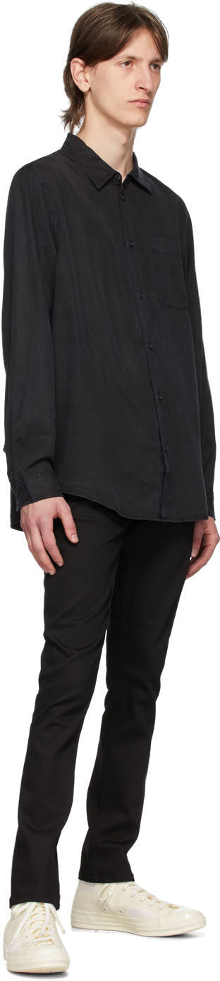 Nudie Jeans Black Lean Dean Dry Jeans