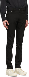 Nudie Jeans Black Lean Dean Dry Jeans
