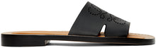 Loewe Black Leather Anagram Mules - Mulettes d'anagramme en cuir noir Loewe - Loewe 검은 가죽 아나그램 뮬룸